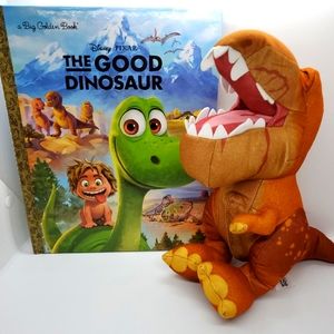 Disney Pixar The Good Dinosaur Butch Plush Dinosaur T-Rex Stuffed EUC Plus Book.